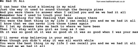 willie nelson we had it all lyrics